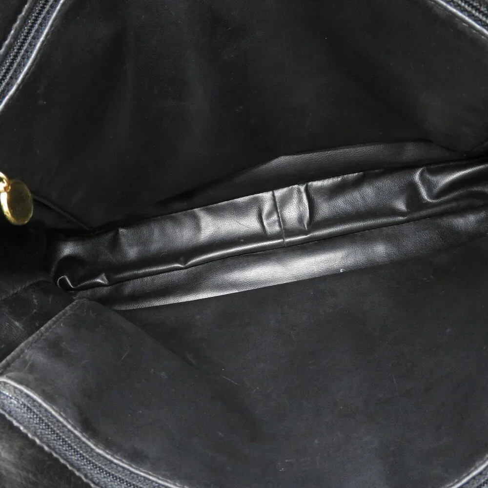 CHANEL Black Lambskin Leather Shoulder Bag